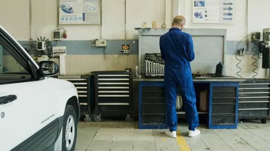 Technician reviewing a repair plan